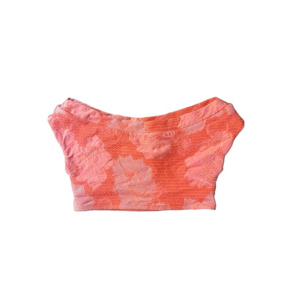 NEW Seea x Free People Chicama Surf Cap Sleeve Crop Top Coral Squeeze Size XS - Picture 9 of 11